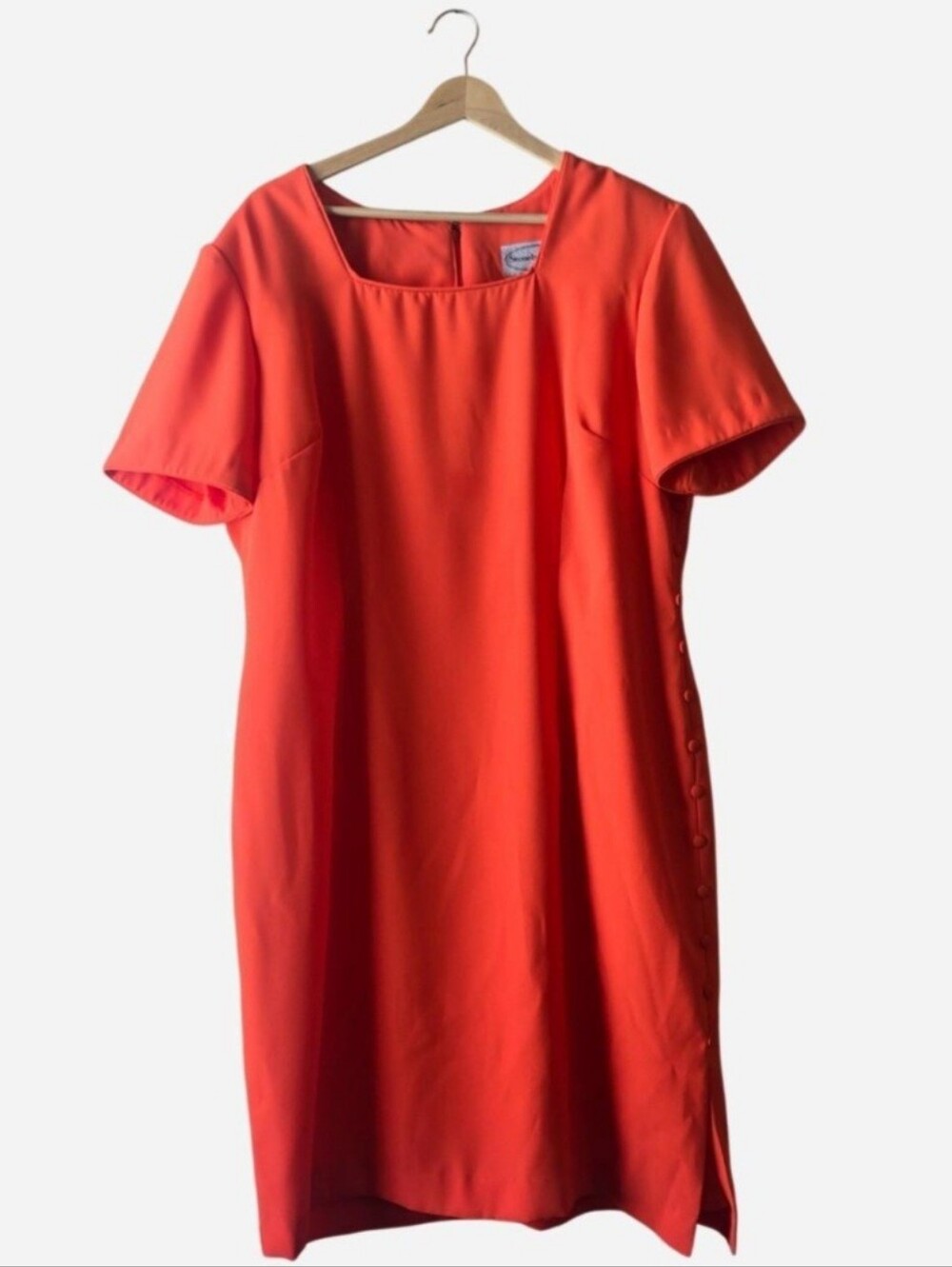 Vintage Stonebridge Orange Shift Dress - Size 16